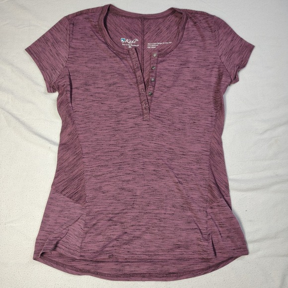 Kuhl Tops - Kuhl Women's Short Sleeve Heathered Plum Henley Tee